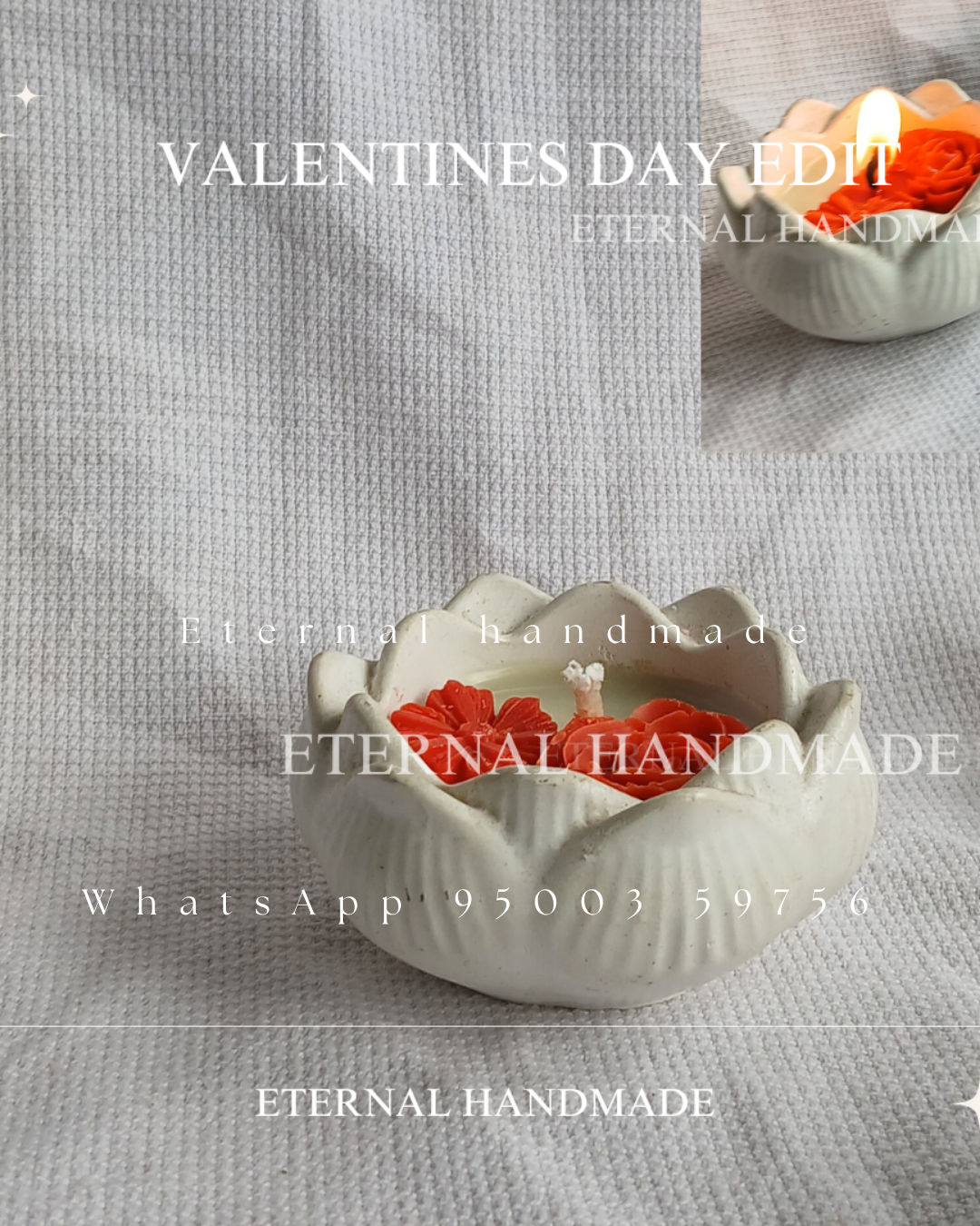 Heart themed lotus jar candles