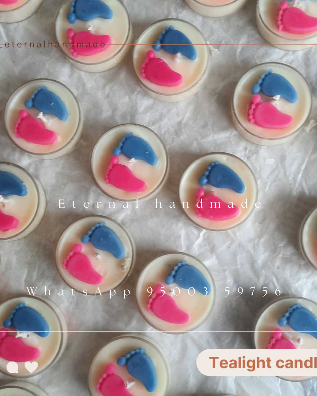 Baby shower themed tealight