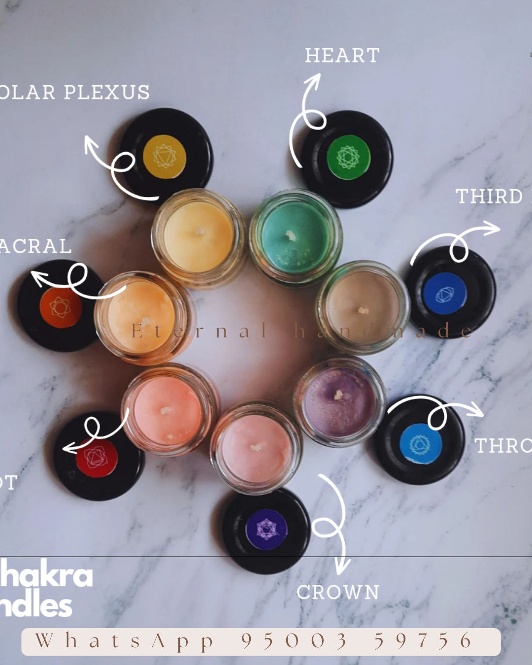 Seven chakra candles set