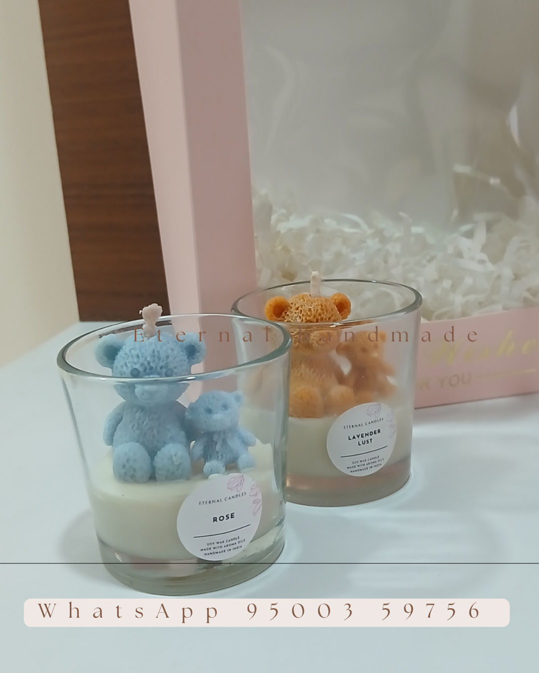 Teddy shot glass candles