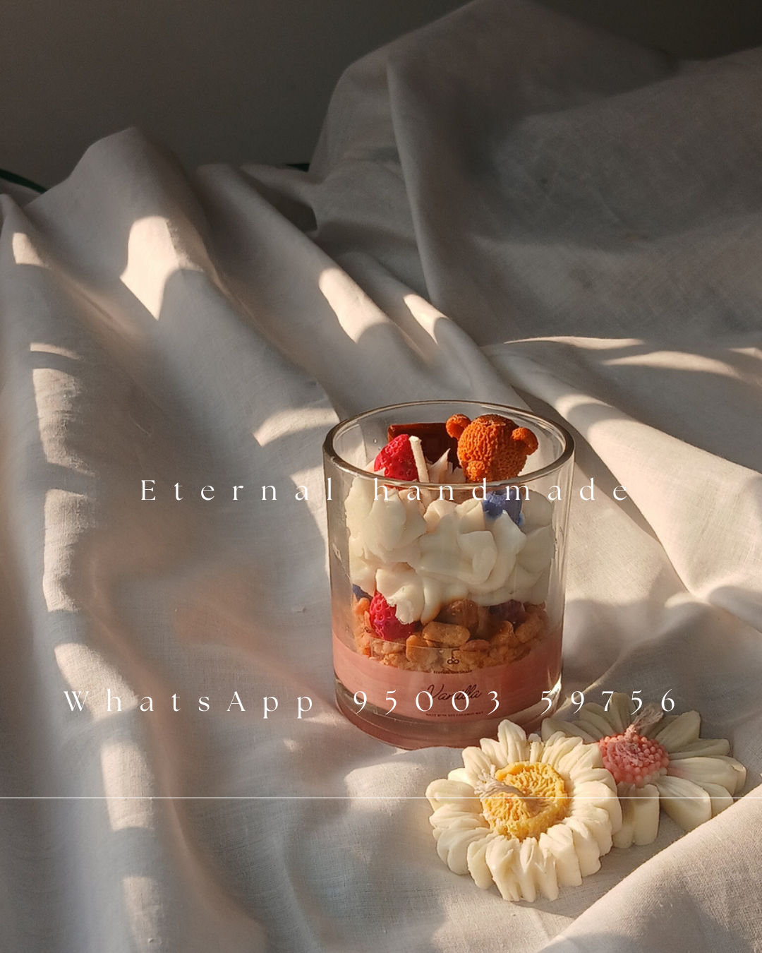 Fruits and teddy jar whipped candles