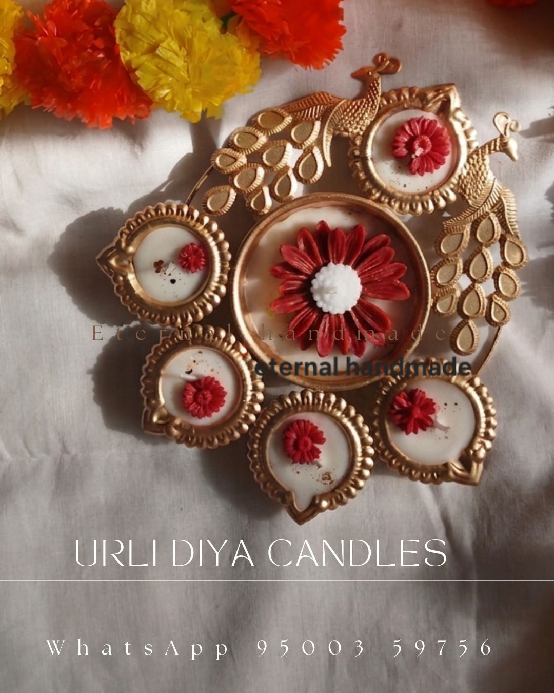 Peacock urli candle