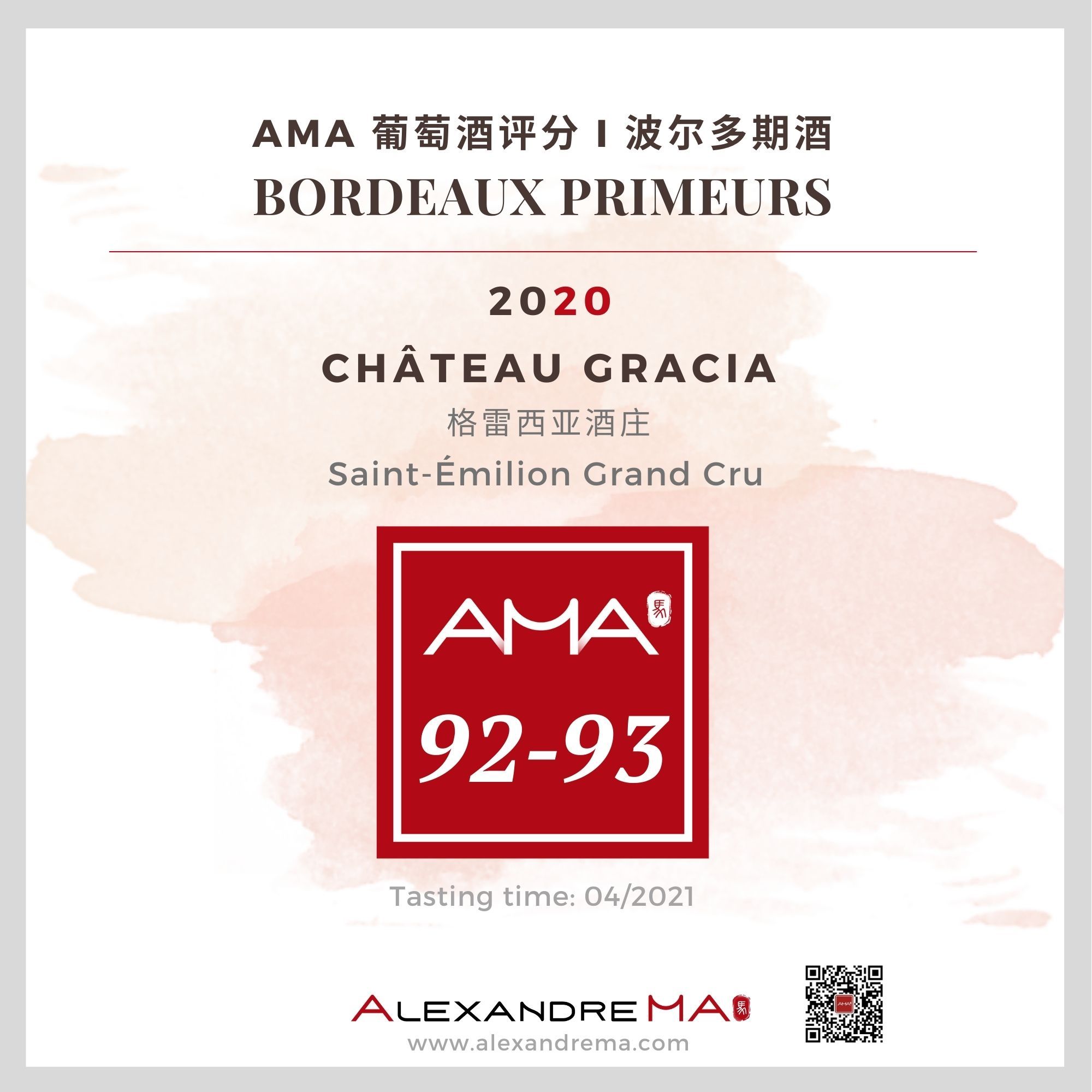 Château Gracia 2020 格雷西亚酒庄 - Alexandre Ma