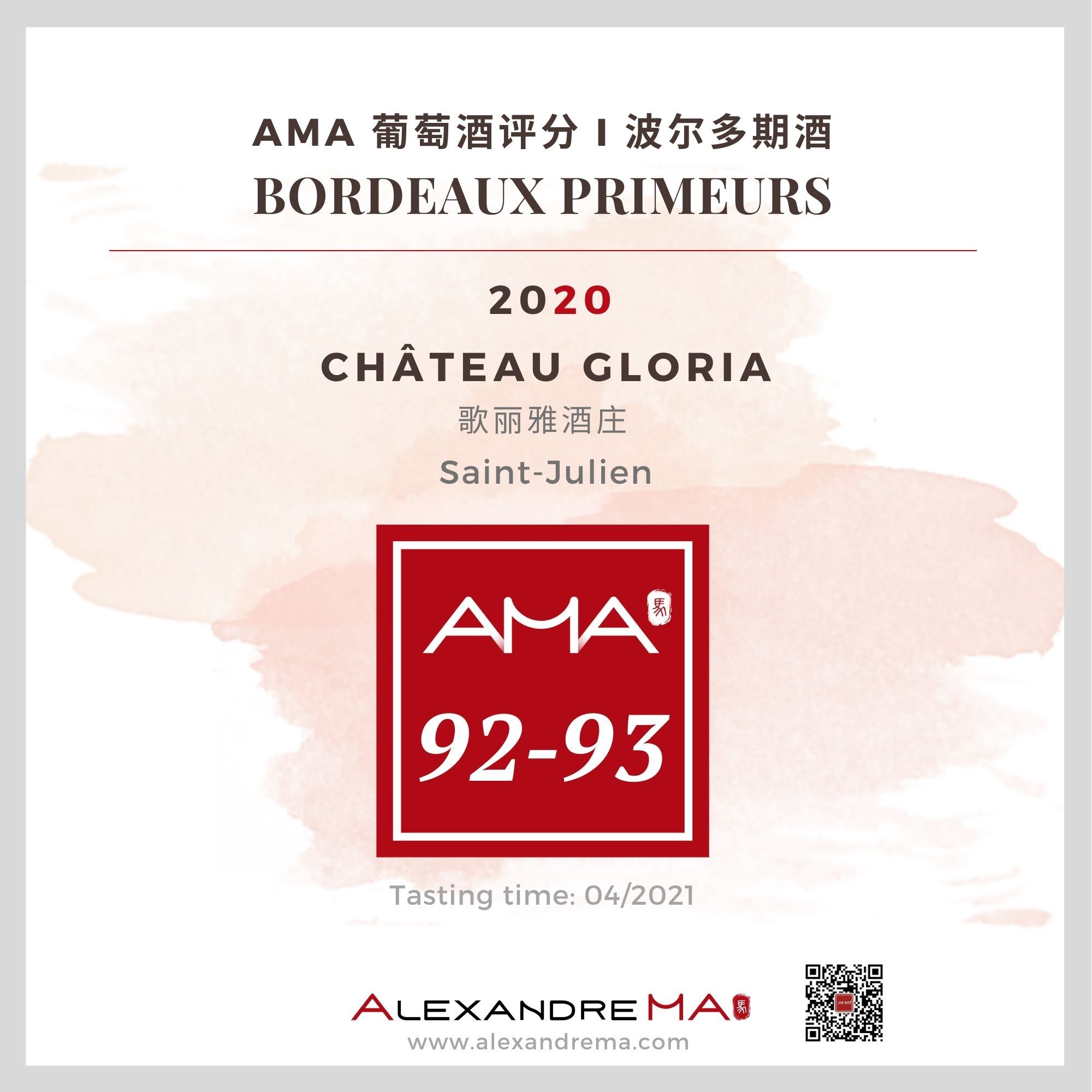 Château Gloria – Red – 2020 - Alexandre MA