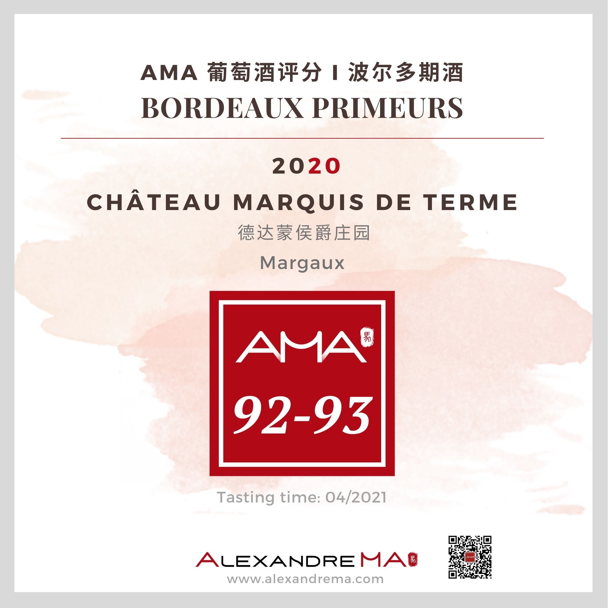 Château Marquis de Terme 2020 - Alexandre MA