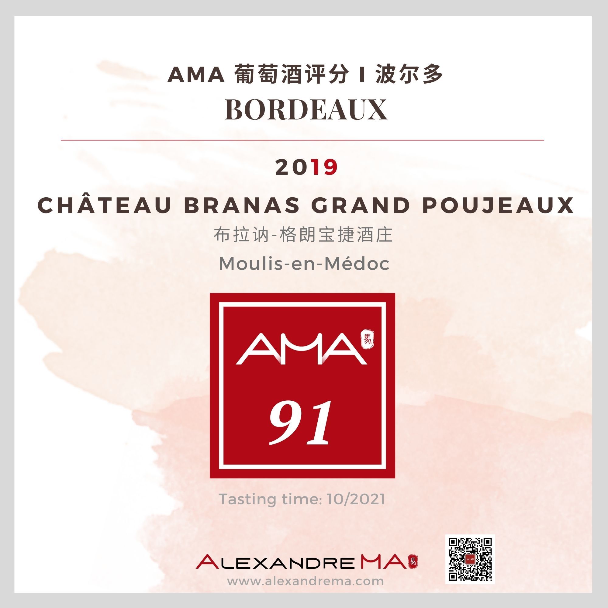 Château Branas Grand Poujeaux 2019 - Alexandre MA