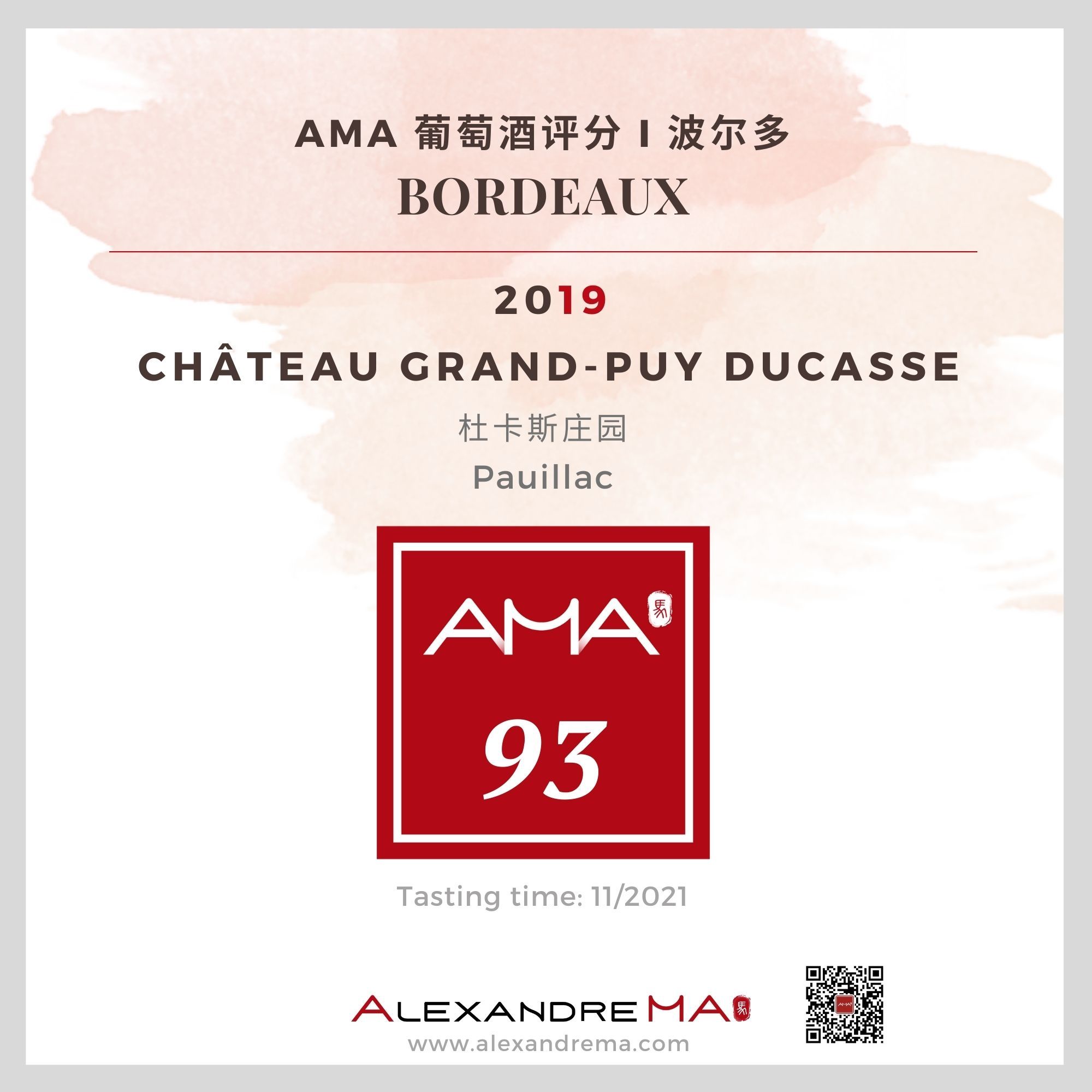 Château Grand-Puy Ducasse 2019 - Alexandre MA