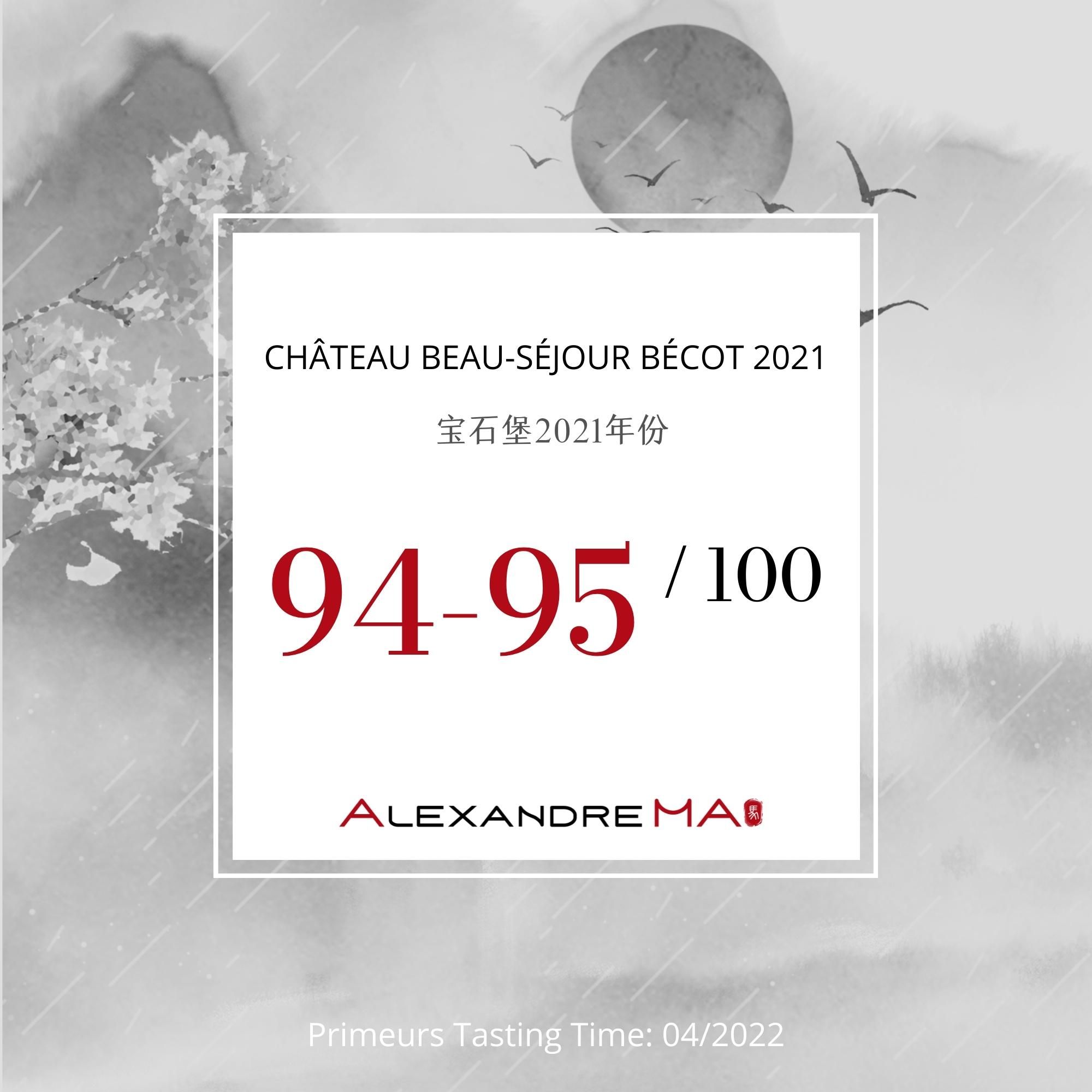 Château Beau-Séjour Bécot 2021 - Alexandre MA