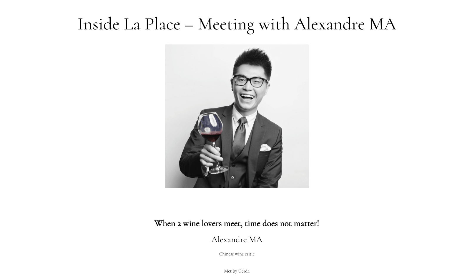 Inside la place Interview-Alexandre MA 专访 - Alexandre Ma