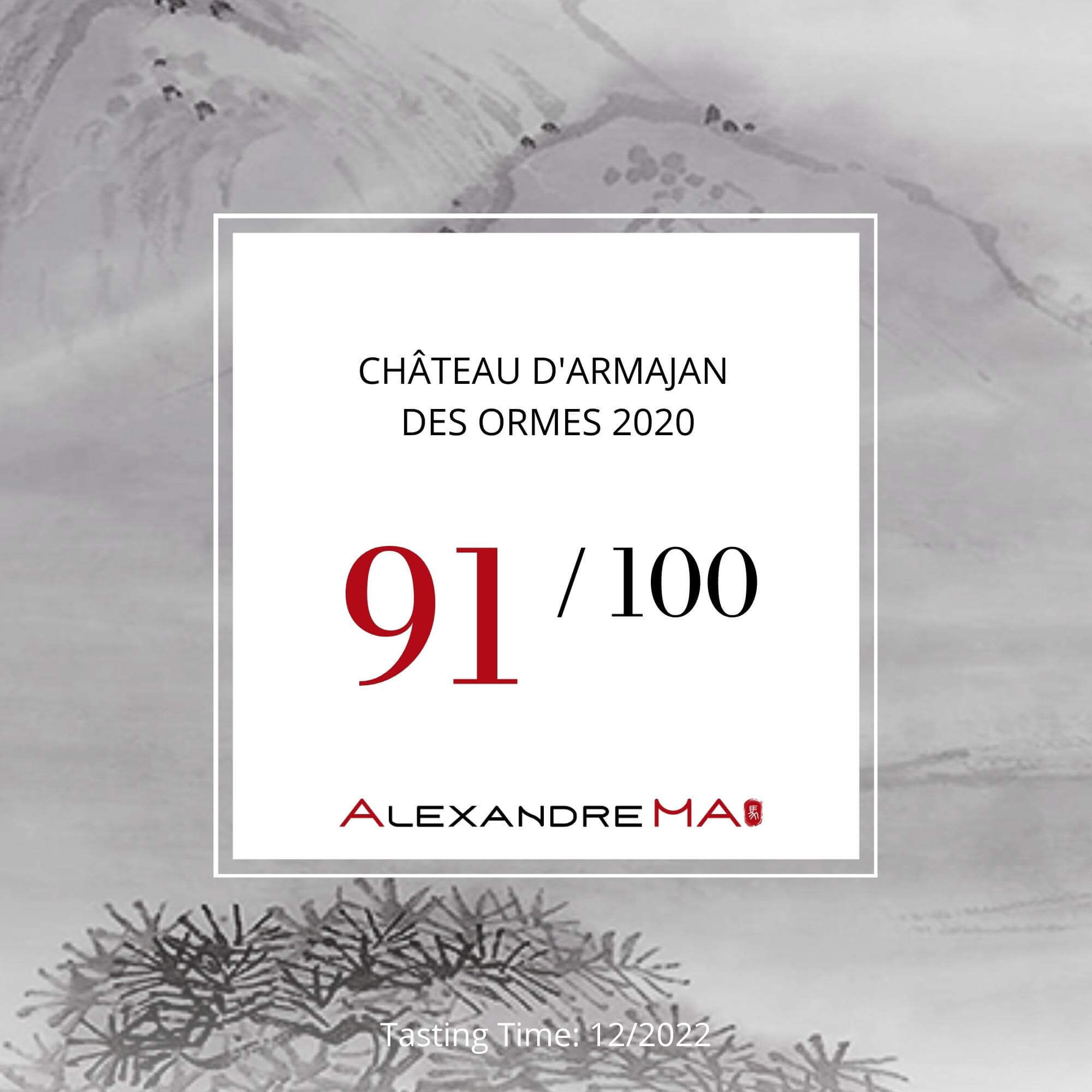 Château d’Armajan des Ormes 2020 - Alexandre MA