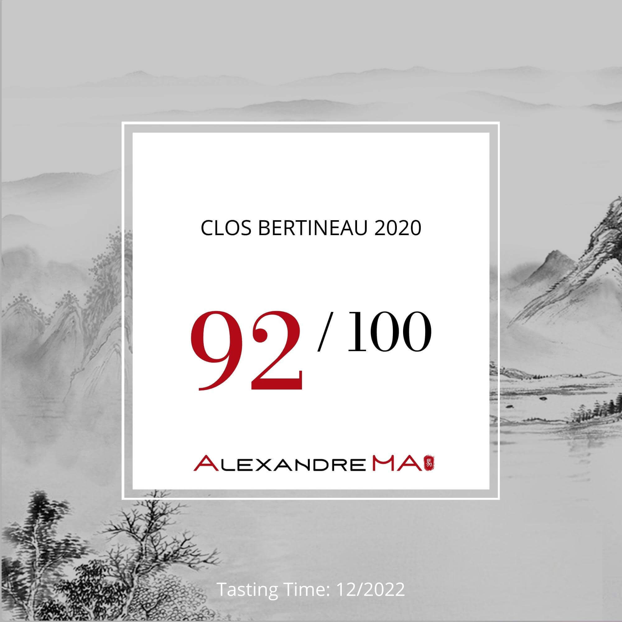 Clos Bertineau 2020 - Alexandre MA