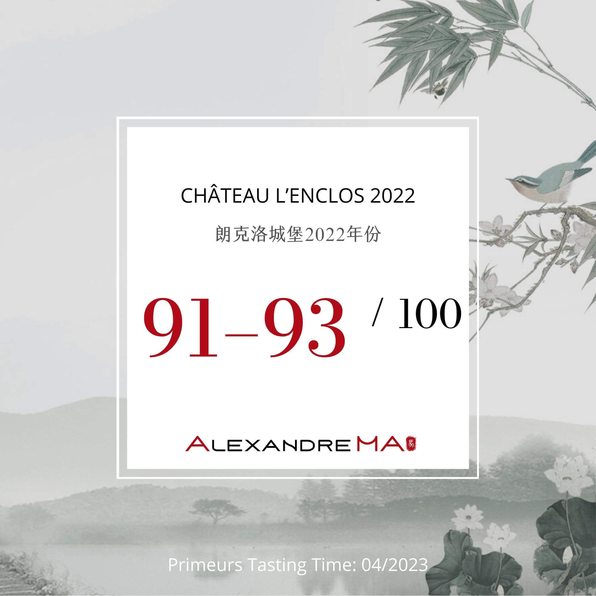Château L’Enclos 2022 Primeurs 朗克洛城堡 - Alexandre Ma