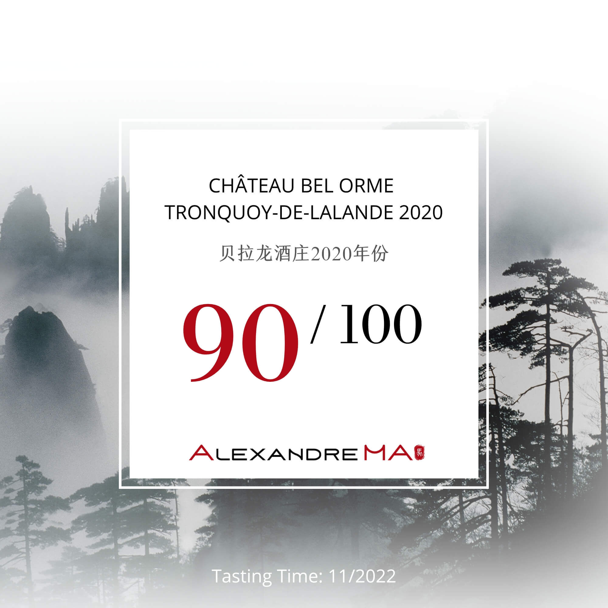 Château Bel Orme-Tronquoy-de-Lalande 2020 - Alexandre MA