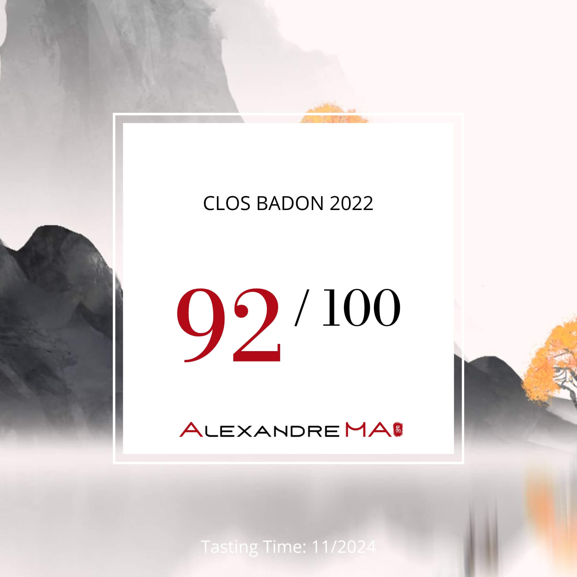 Clos Badon 2022 - Alexandre Ma
