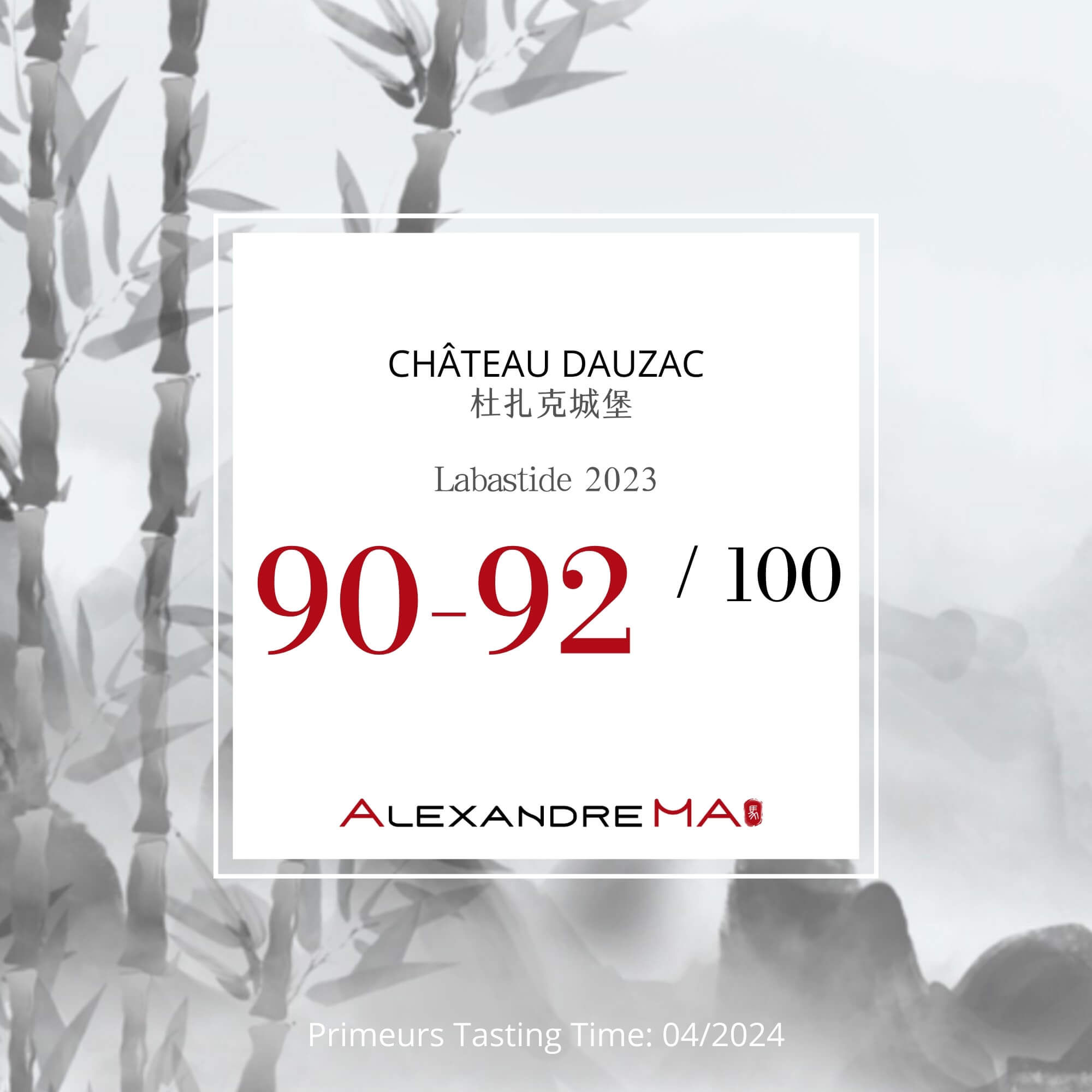 Château Dauzac 杜扎克城堡-Labastide 2023 Primeurs - Alexandre Ma