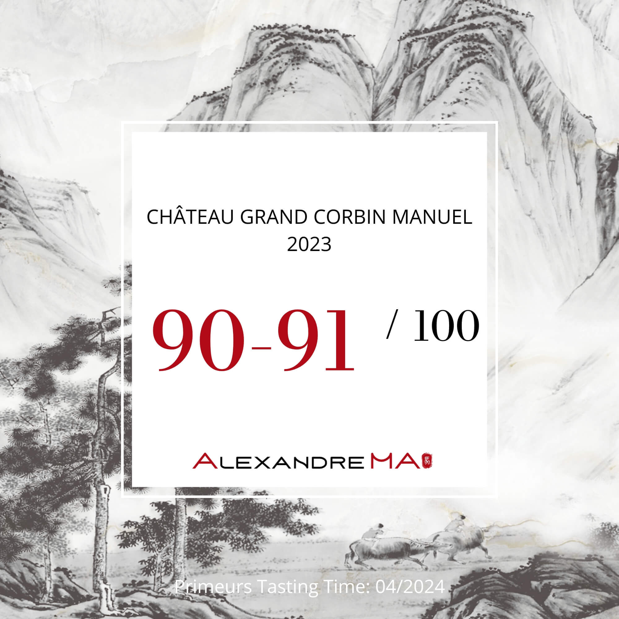 Château Grand Corbin Manuel 2023 Primeurs - Alexandre MA