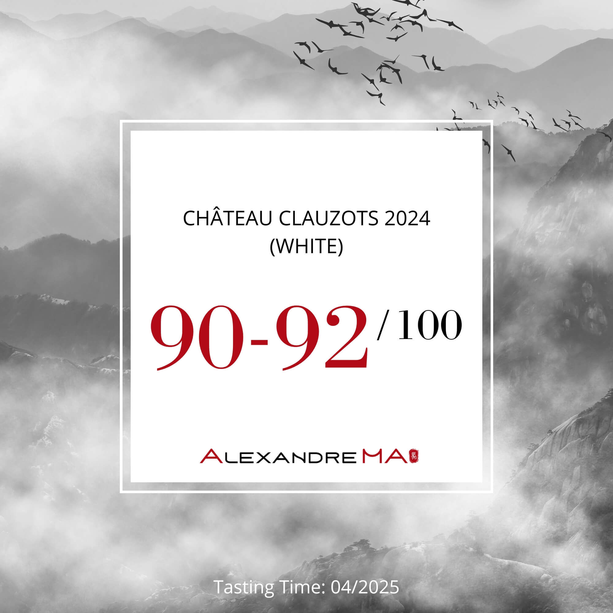 Château Clauzots 2024-White Primeurs - Alexandre MA