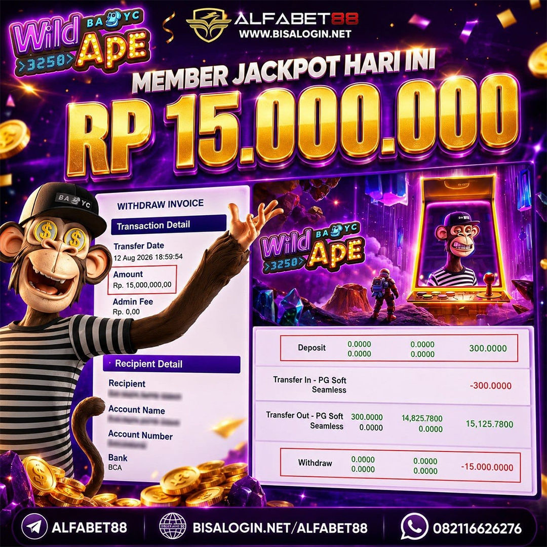 MEMBER JACKPOT PG Soft Wild Ape #3258 15.000.000