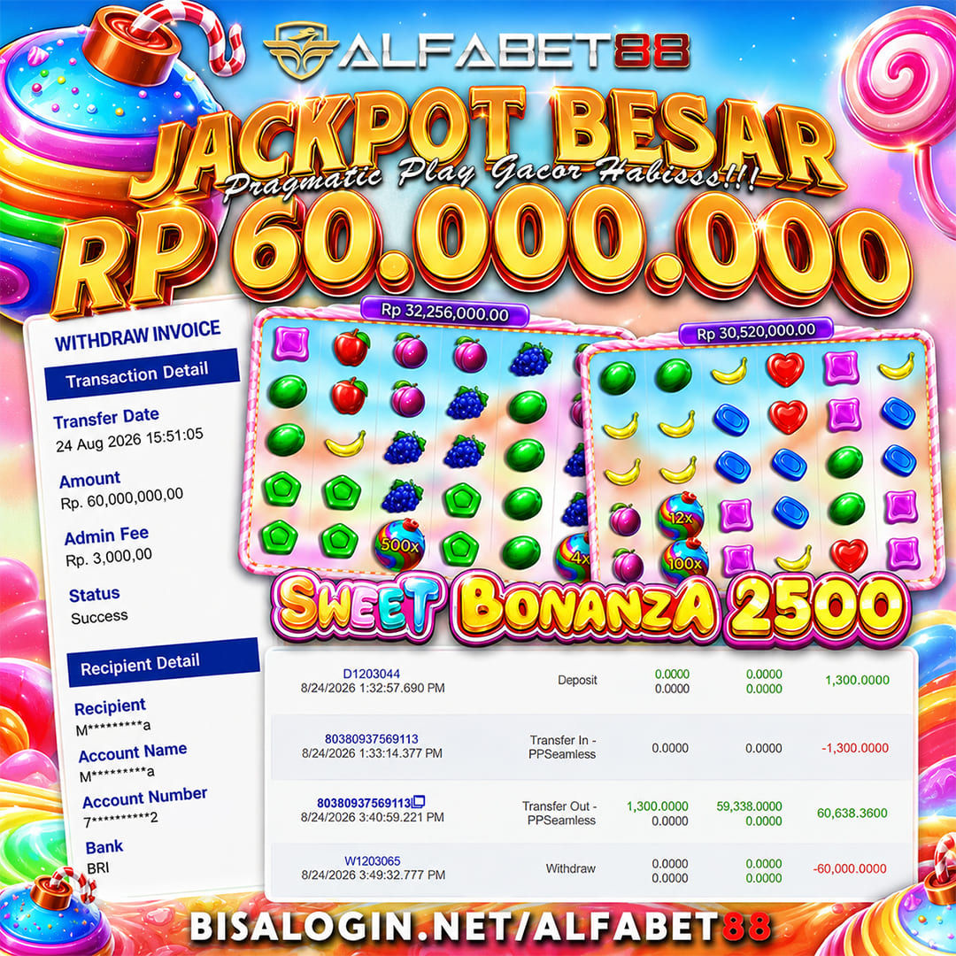 MEMBER JACKPOT Sweet Bonanza 2500 IDR 60.000.000