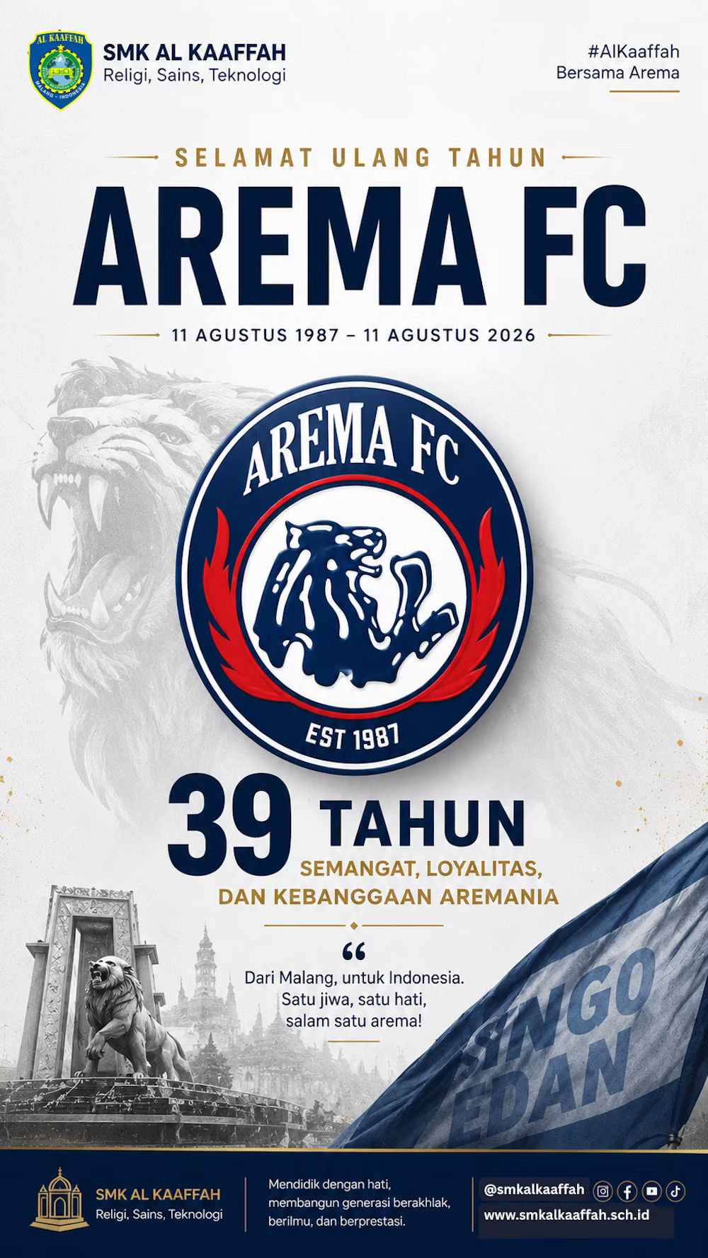 HUT Arema ke-39: 39 Tahun Arema Menjadi Bagian dari Identitas Malang