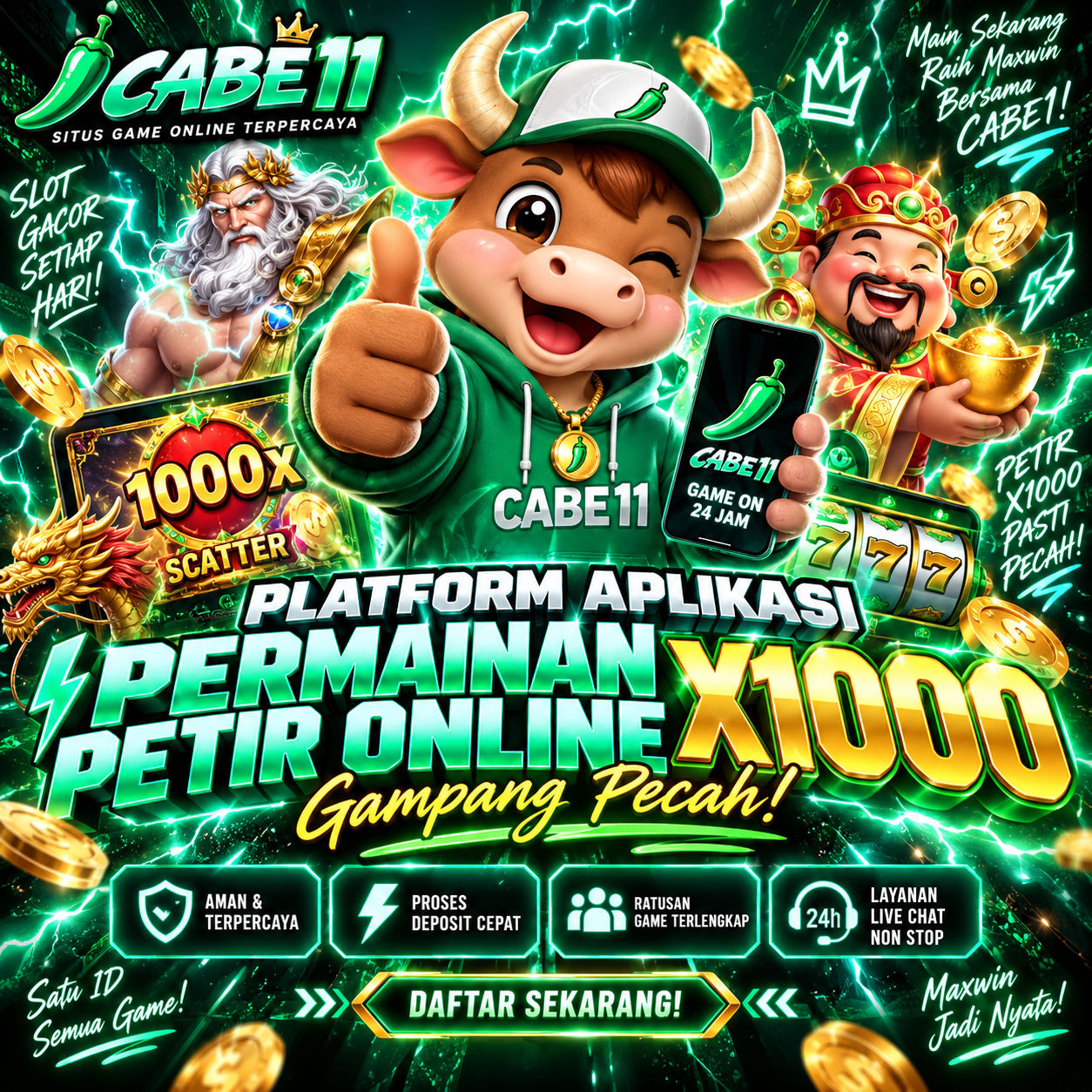 CABE11 : Platform Aplikasi Permainan Petir Online x1000 Gampang Pecah