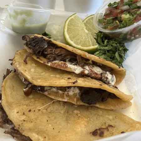 Tacos La Mixteca street tacos - steak and al pastor