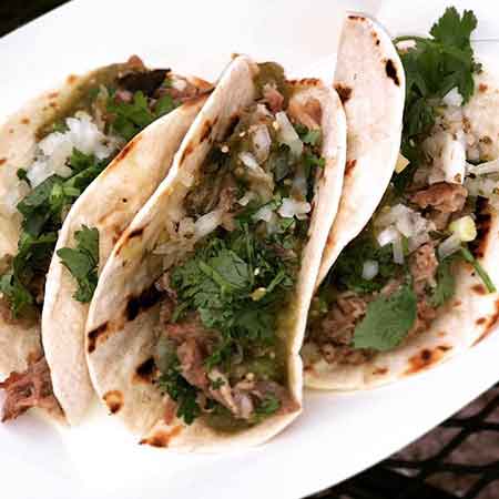 The Happy Taco menu items and tacos