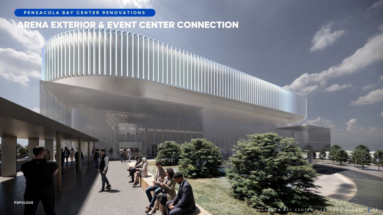 Arena exterior and event center connection.