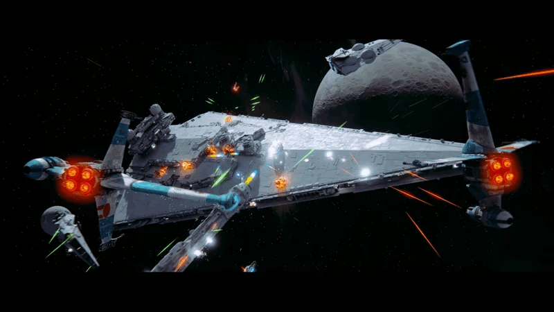 Alliance B-Wings Dive Bomb an Imperial Star Destroyer