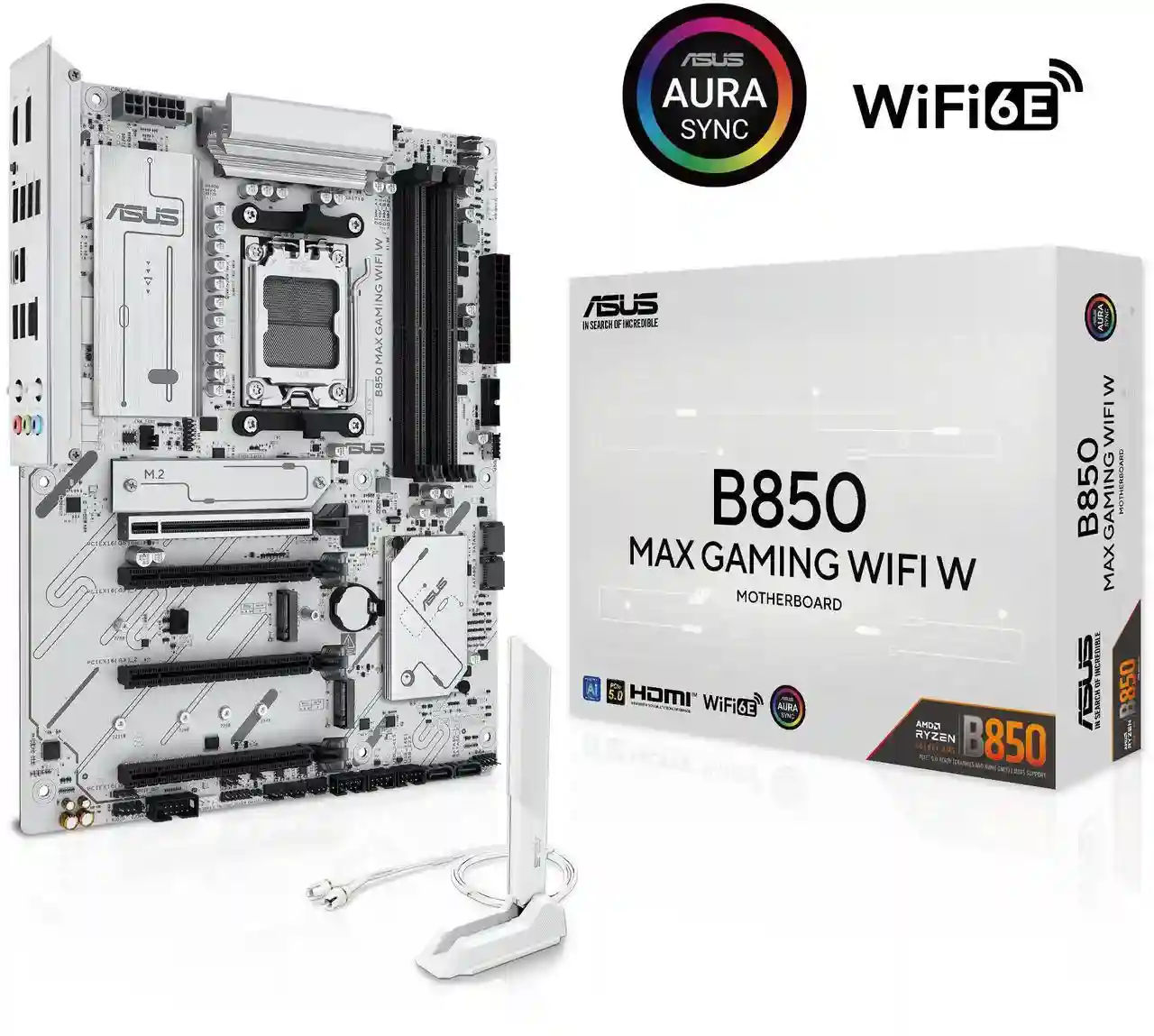 Asusb850 Max Gaming WiFi W AMD Am5 ATX - White