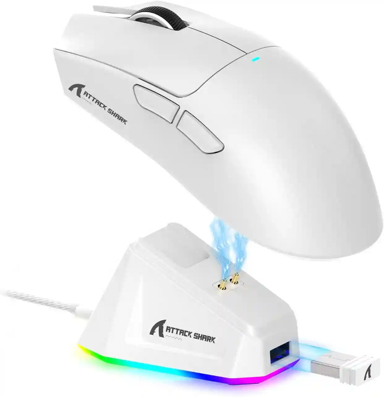 ATTACK SHARK X11 Lightweight Wireless Gaming Mouse with RGB Charging Dock,Tri-Mode-2.4G/USB-C Wired/BT,22K DPI,PAW3311 Optical Sensor,HUYU Switch, 5 programmable Buttons for PC