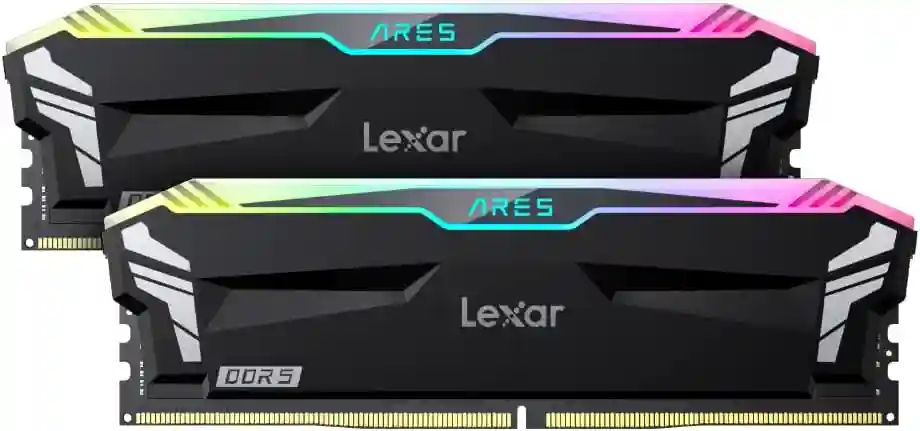 Lexar ARES RGB DDR5 RAM 32GB Kit (16GB x 2) 6400 MHz, DRAM 288-Pin UDIMM Desktop Memory, High Performance Gaming Memory for XMP 3.0/AMD Expo, CL32-38-38-76