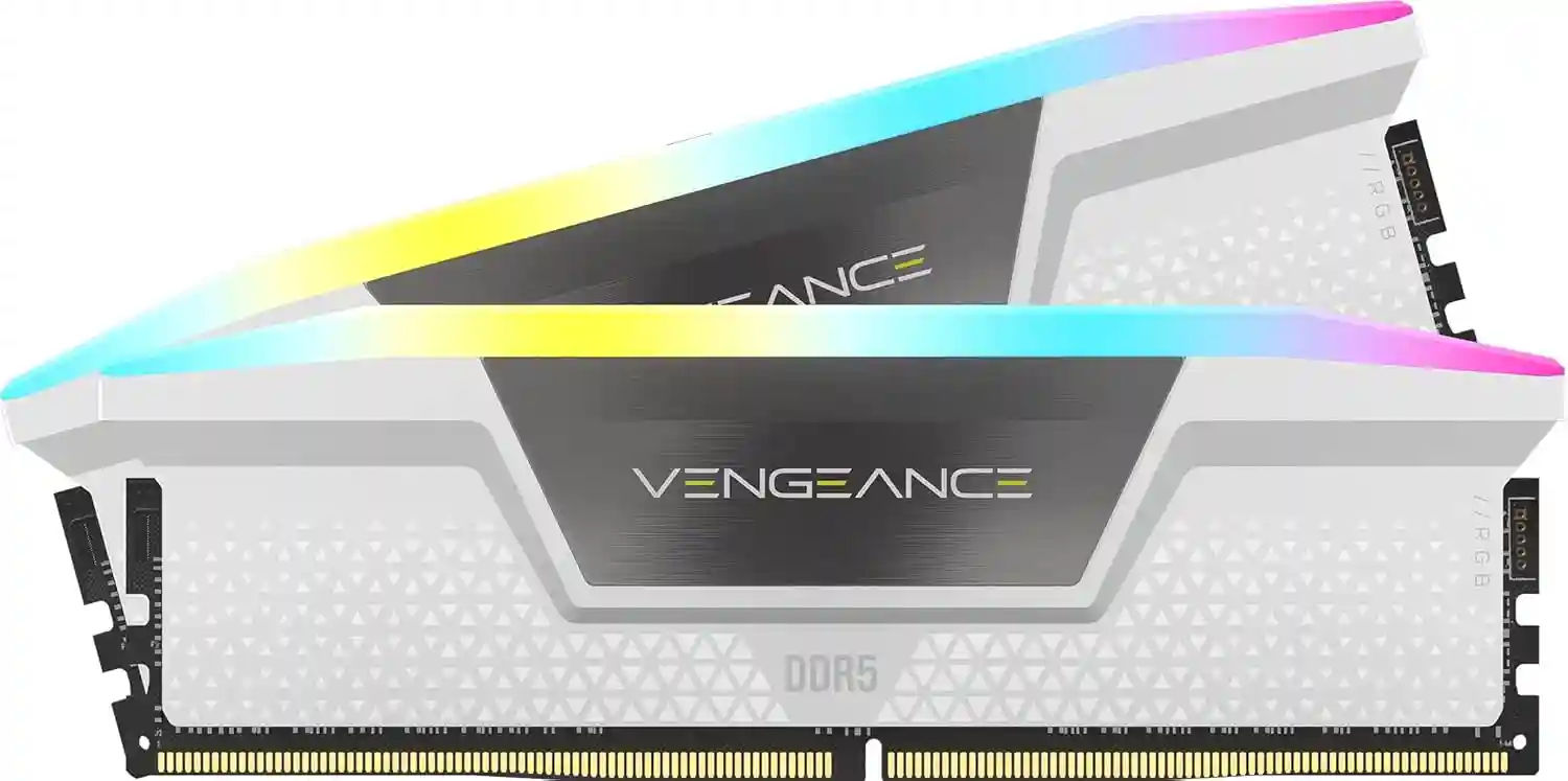 CORSAIR VENGEANCE RGB DDR5 RAM 32GB (2x16GB) 6000MHz CL36 XMP iCUE Compatible Computer Memory - White