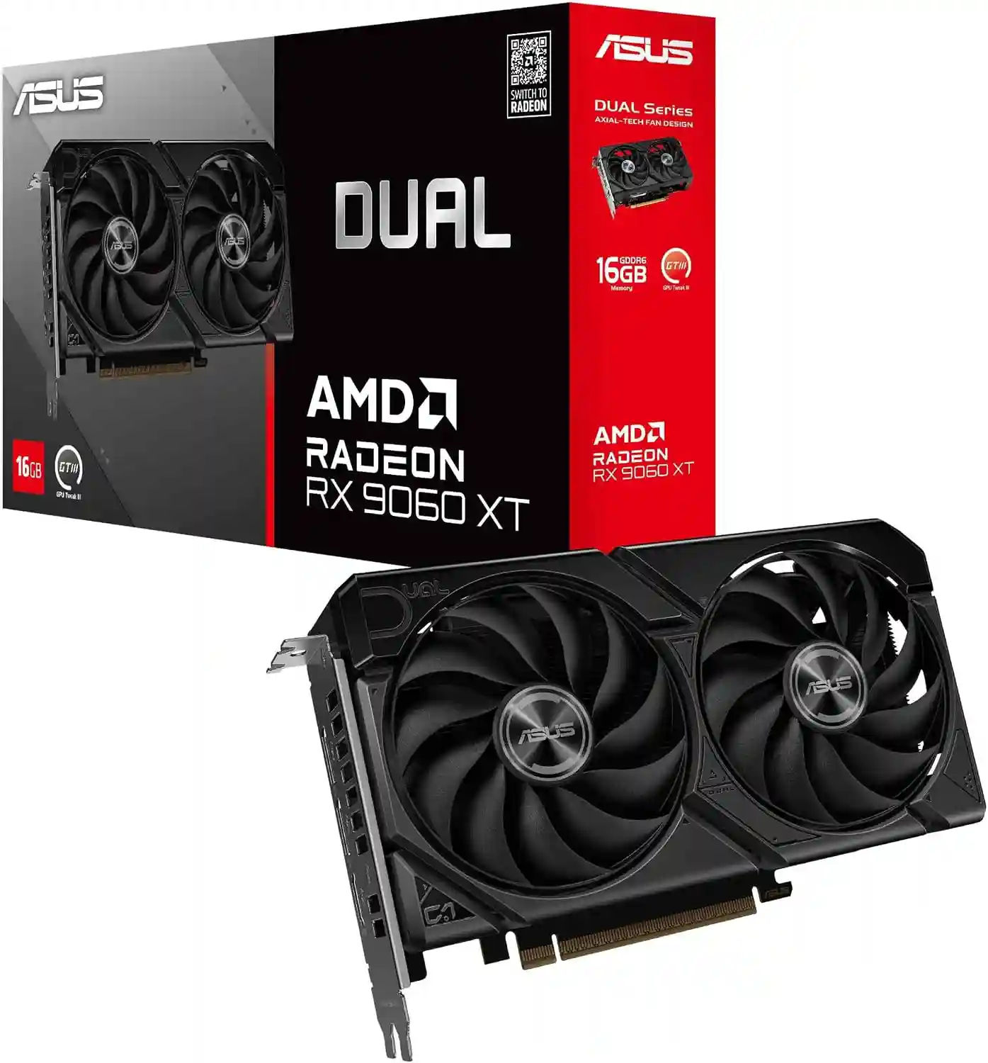 ASUS Dual Radeon RX 9060 XT 16GB OC GDDR6 Gaming Graphics Card