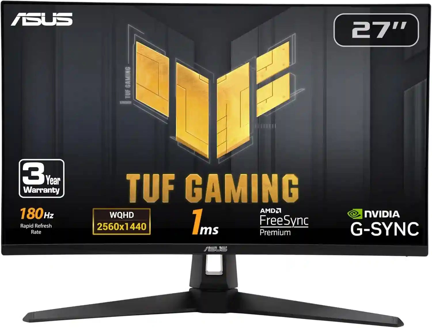 ASUS TUF Gaming 27” 1440P HDR Monitor (VG27AQ3A) – QHD (2560 x 1440), 180Hz, 1ms, Fast IPS, 130% sRGB