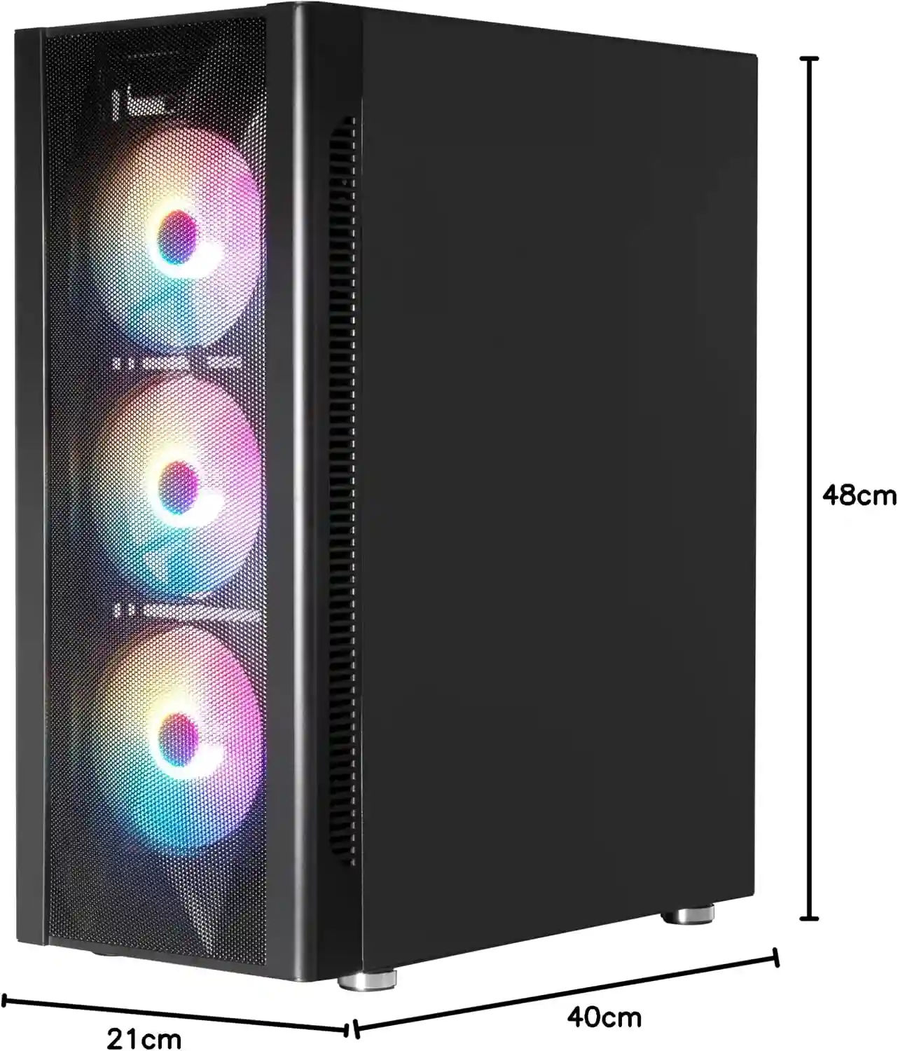 Galax Rev-06 ARGB Black Revolution 06 With 4 ARGB Fans Preinstalled, Mid Tower Gaming Cabinet, Tempered Glass Side Panel, Supports ATX, M-ATX, ITX Motherboards