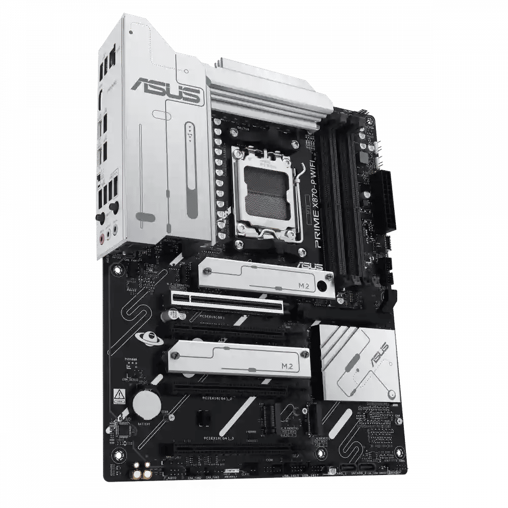 ASUS Prime X870-P WiFi AMD AM5 X870 ATX Motherboard 14+2+1 80A DrMOS Power Stages, DDR5, PCIe 5.0, PCIe 5.0 x16, Q-Release, 4X M.2, Wi-Fi 7, Q-Antenna, 2.5Gb LAN, USB4®, USB Type-C®, BIOS Flashback™