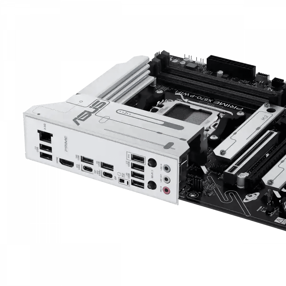 ASUS Prime X870-P WiFi AMD AM5 X870 ATX Motherboard 14+2+1 80A DrMOS Power Stages, DDR5, PCIe 5.0, PCIe 5.0 x16, Q-Release, 4X M.2, Wi-Fi 7, Q-Antenna, 2.5Gb LAN, USB4®, USB Type-C®, BIOS Flashback™
