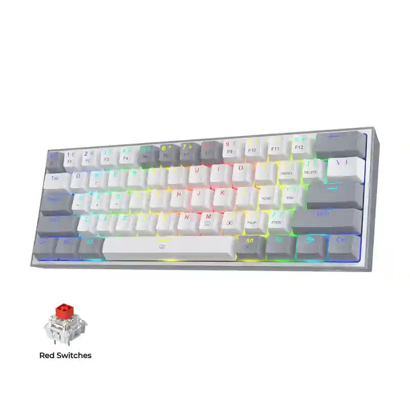 Redragon K617 Fizz 60% Mechanical Gaming Keyboard - Gray White