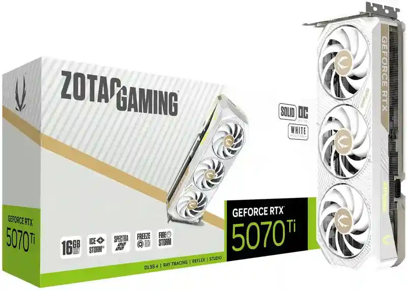ZOTAC RTX 5070 Ti Solid SSF OC 16GB White