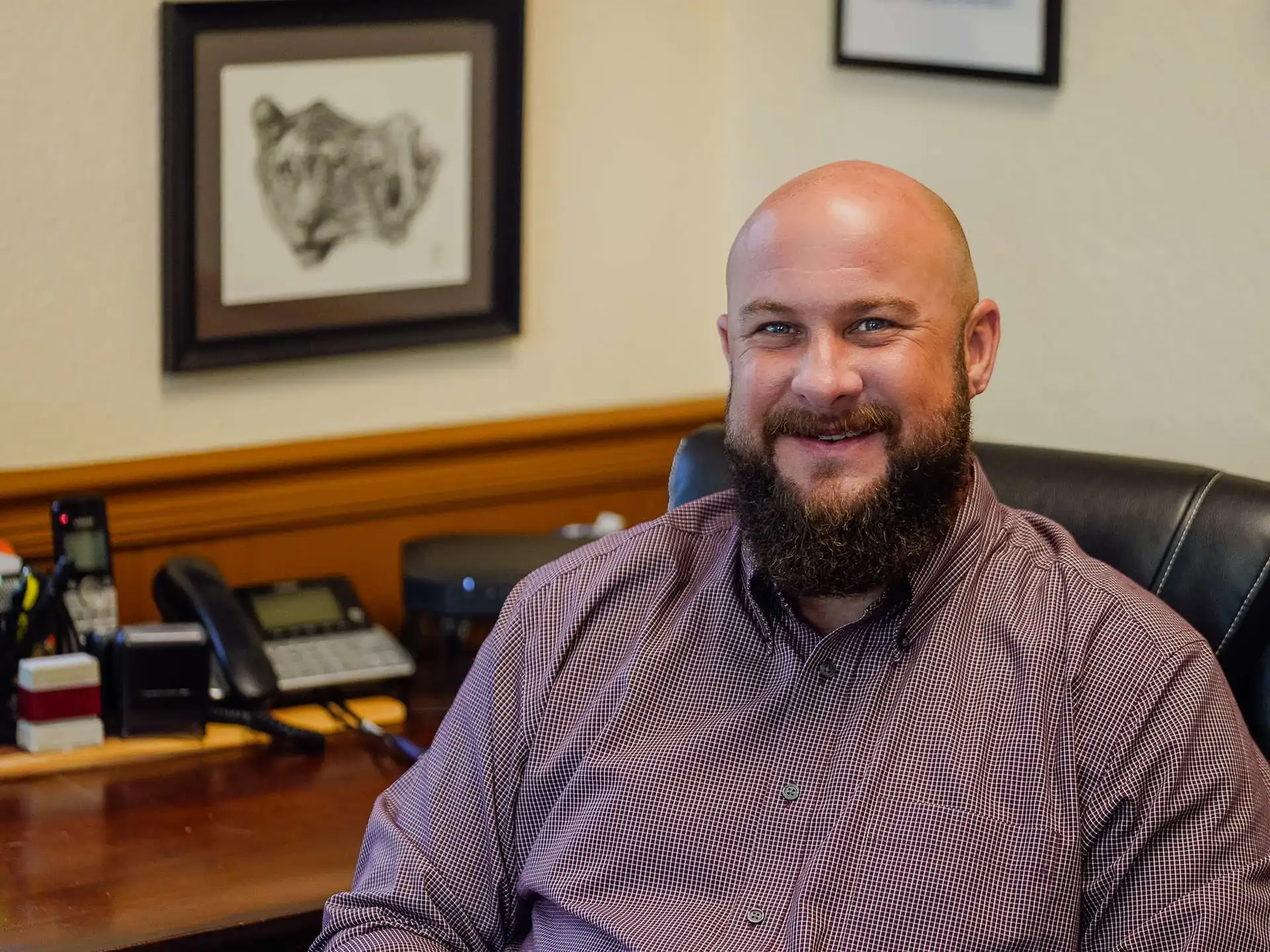 Tim Altman at his Tavares office desk, Altman Bail Bonds, Inc.