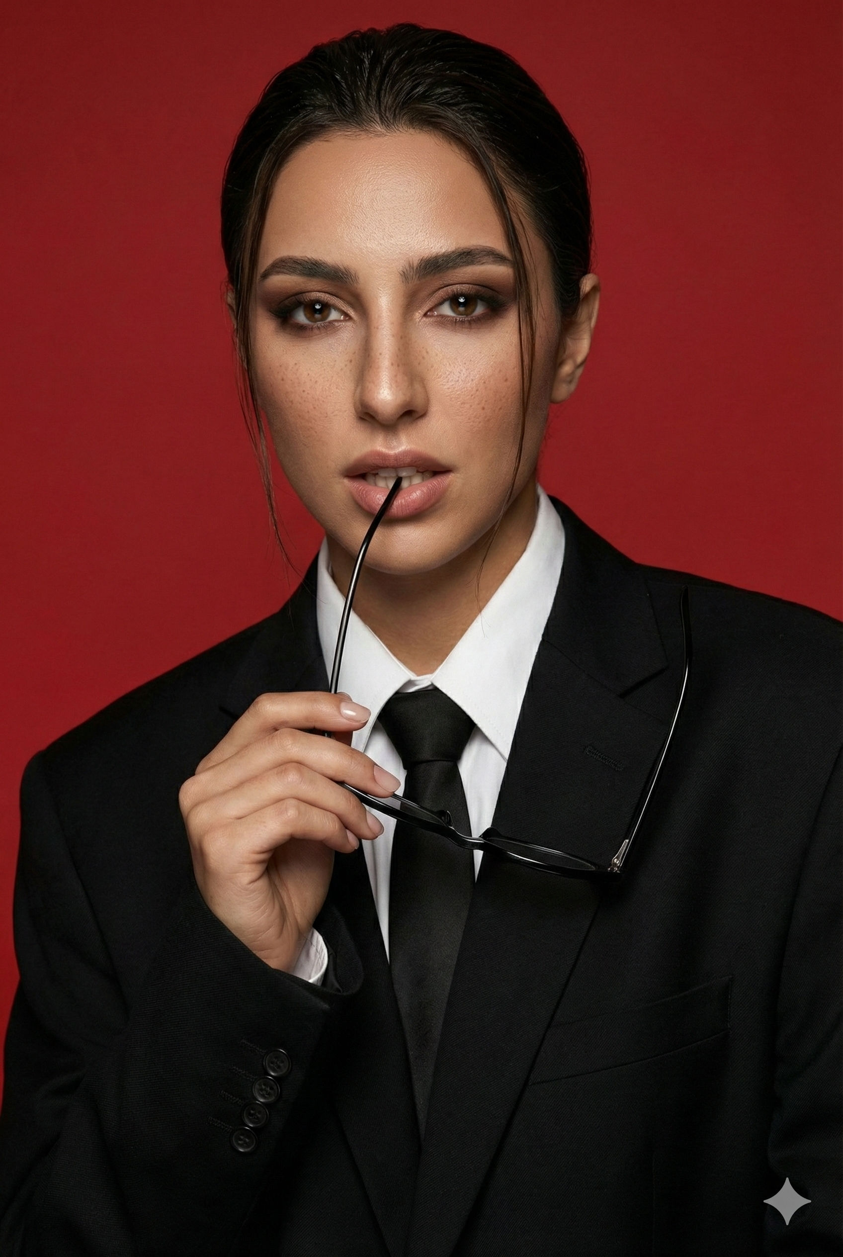 🍒 Corporate Chic Aesthetic: Free AI Fashion Prompt — Portrait AI art prompt example for Midjourney and Stable Diffusion