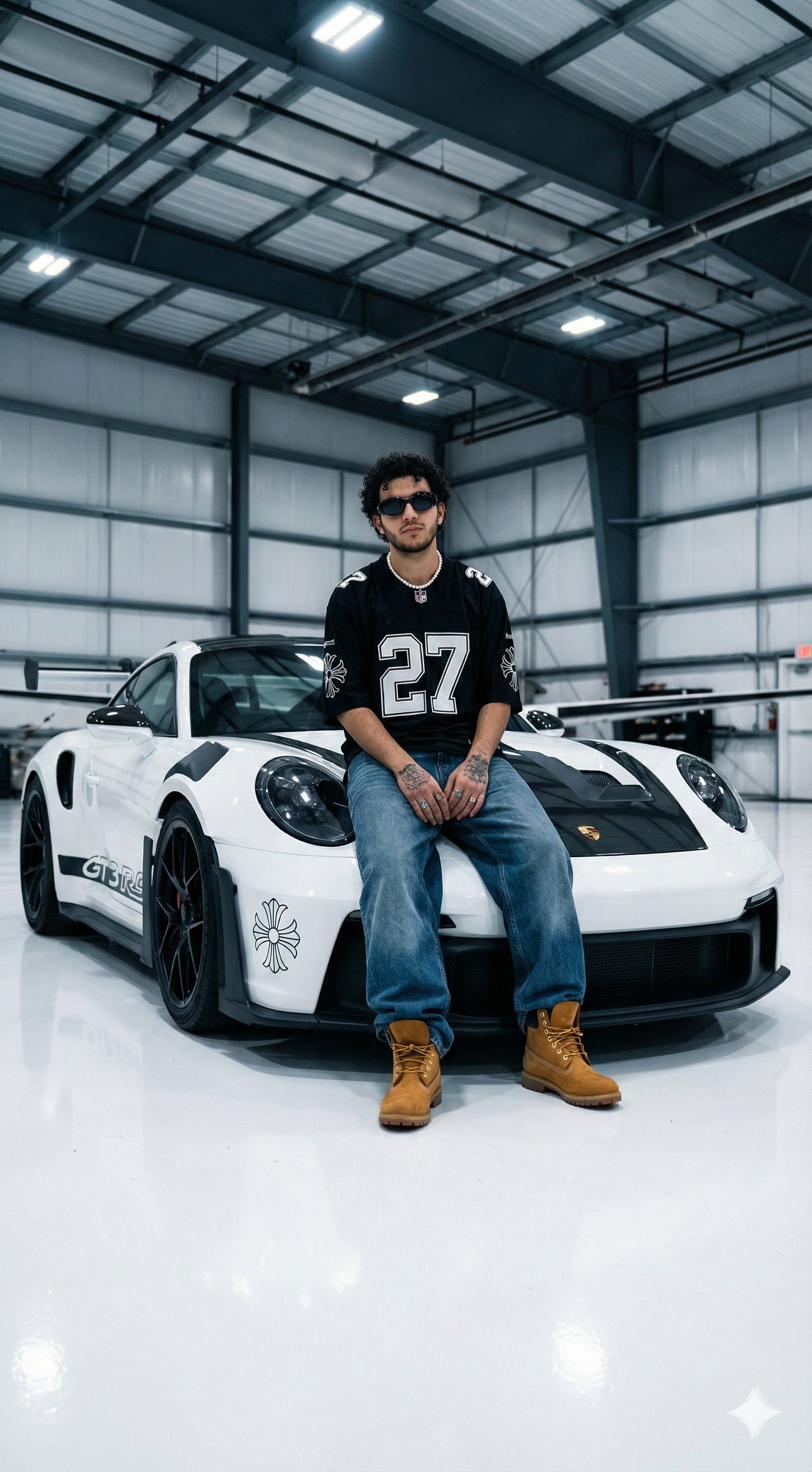 🏎️ Porsche GT3 RS & Streetwear: Free AI Prompt — Portrait AI art prompt example for Midjourney and Stable Diffusion