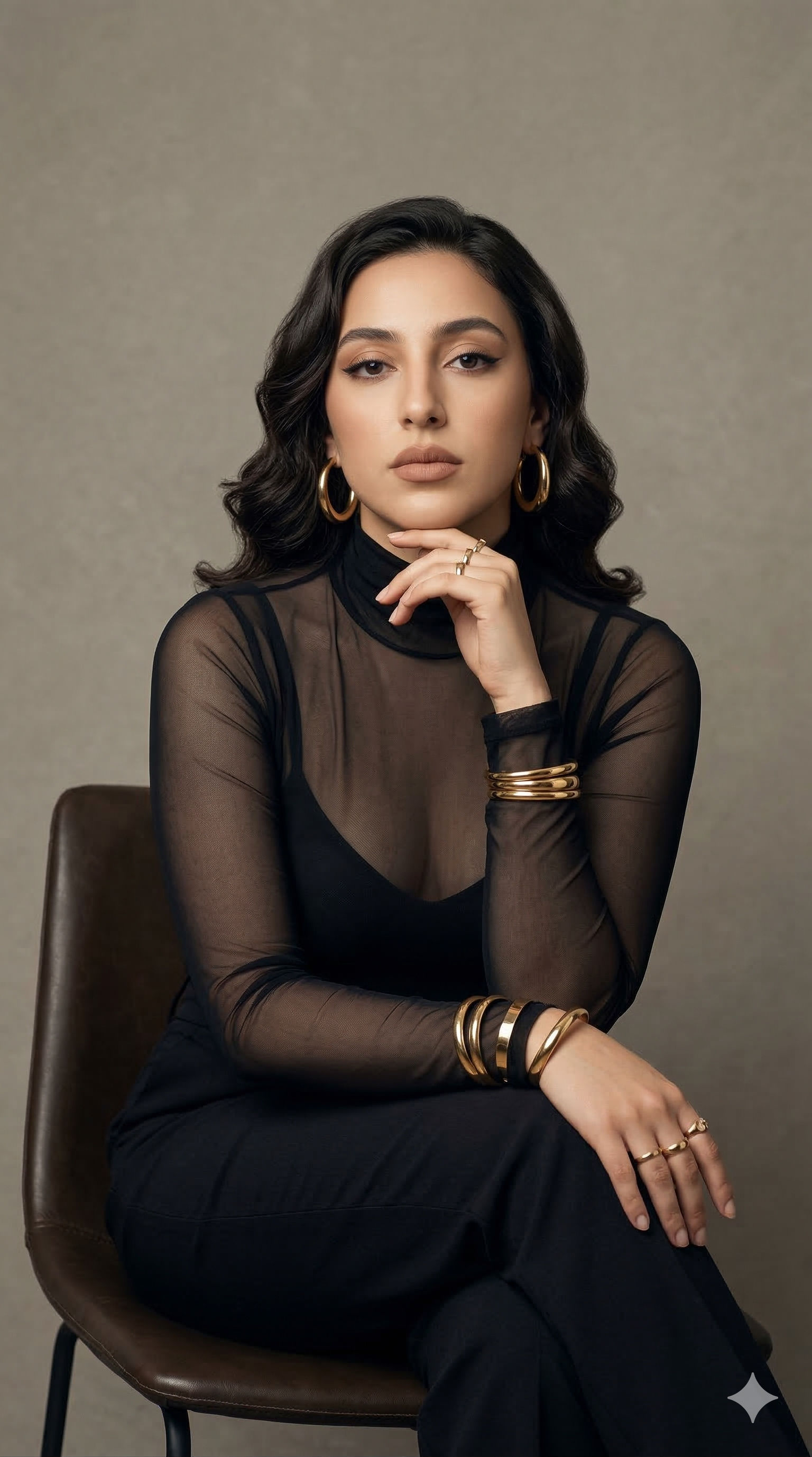 Free Prompt for Minimal Glam Fashion Portrait on Grey Background ✨📸 — Portrait AI art prompt example for Midjourney and Stable Diffusion