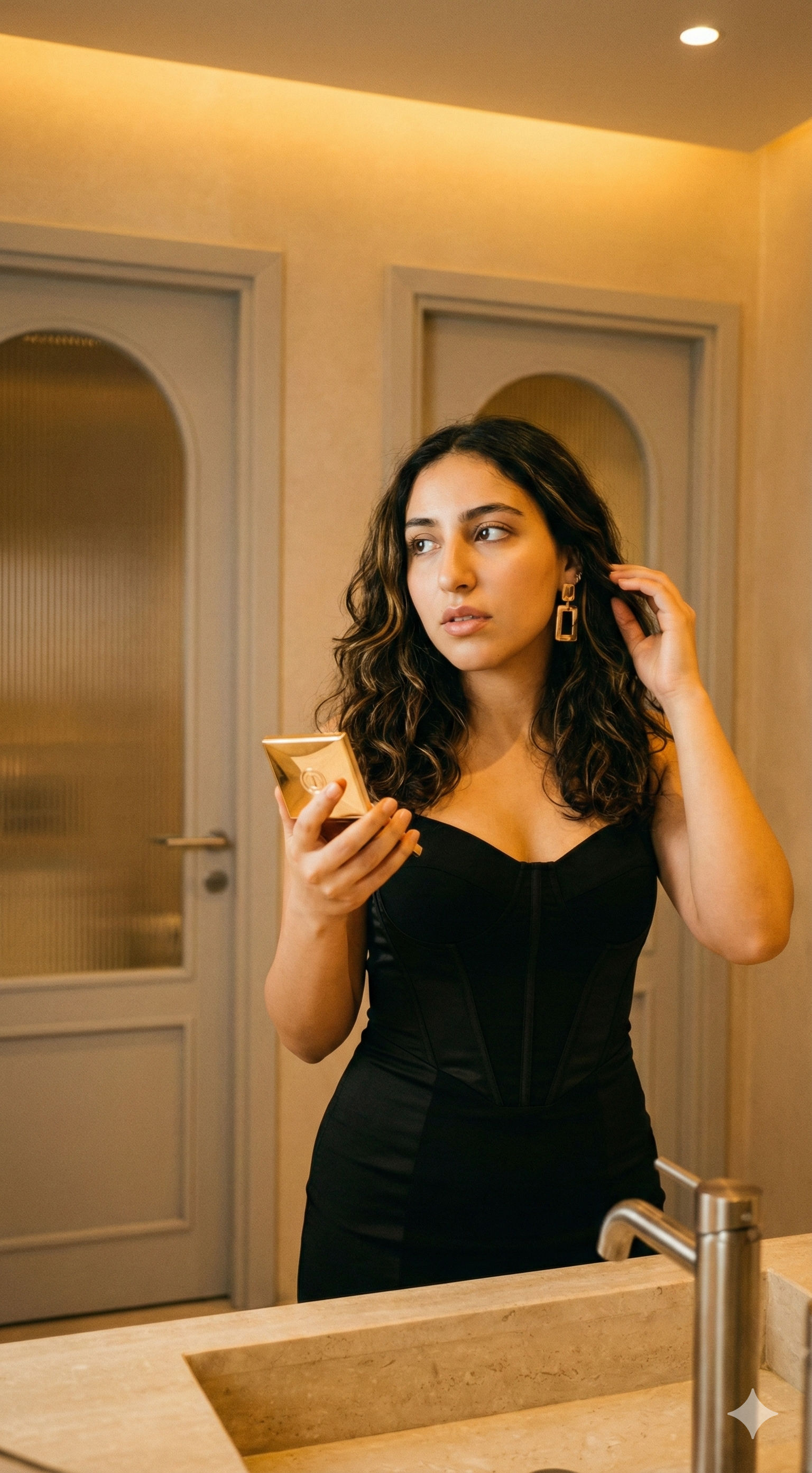 ✨ Night Luxe GRWM Aesthetic: Free AI Prompt — Portrait AI art prompt example for Midjourney and Stable Diffusion