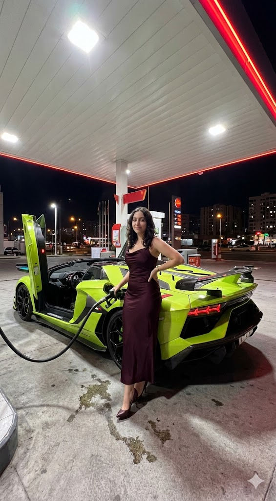 🏎️ Lime Green Lamborghini & Night Vibes: Free AI Prompt — Portrait AI art prompt example for Midjourney and Stable Diffusion