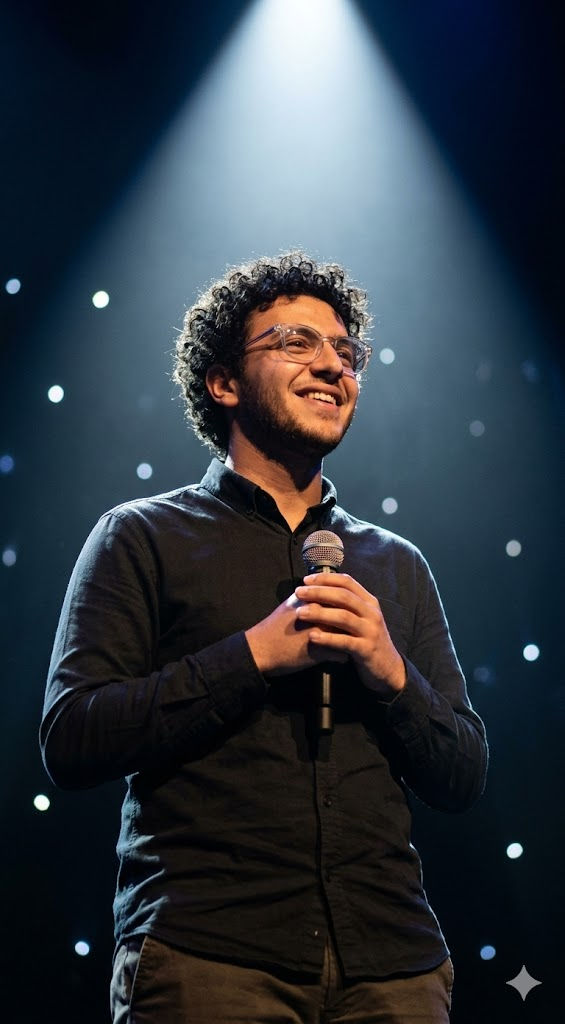 Dramatic Stage Performer Photography – Medium Shot — Portrait AI art prompt example for Midjourney and Stable Diffusion