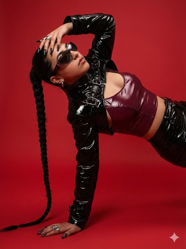 🖤 Edgy Y2K Matrix Aesthetic: Free AI Fashion Prompt — Portrait AI art prompt example for Midjourney and Stable Diffusion