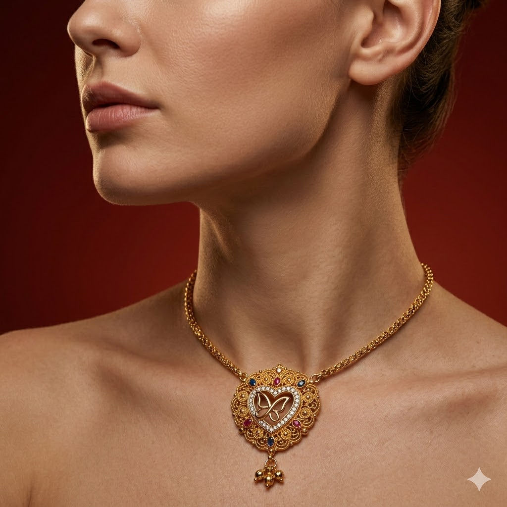 Luxury Jewellery Side Profile Macro – Elegant Woman Neck & Jawline – Free Prompt — Business AI art prompt example for Midjourney and Stable Diffusion