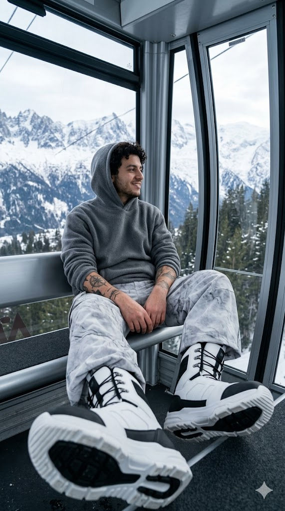 Free Prompt for Hyperrealistic Alpine Cable Car Fashion Portrait 🏔️📸 — Portrait AI art prompt example for Midjourney and Stable Diffusion